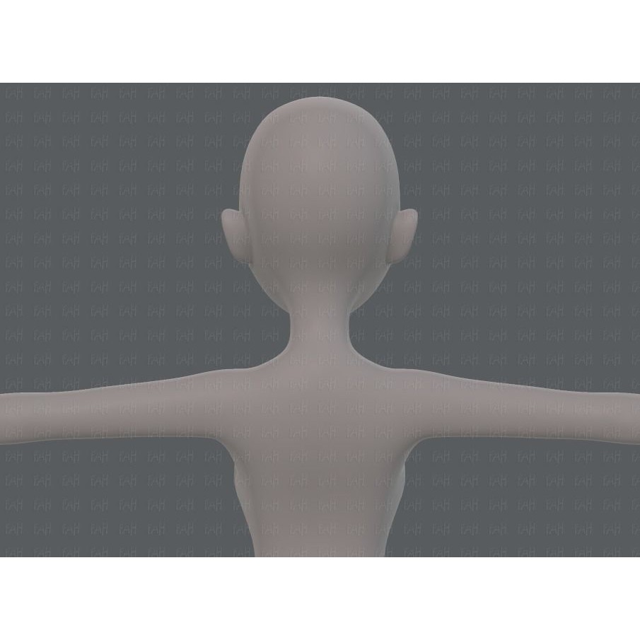 Base Mesh Woman 3D Model – Low Poly Cartoon Character for Animation - View 23
