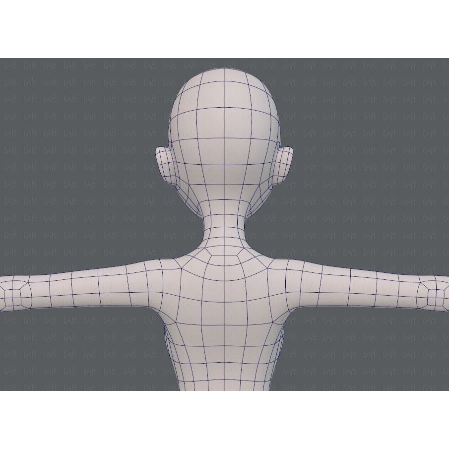 Base Mesh Woman 3D Model – Low Poly Cartoon Character for Animation - View 31
