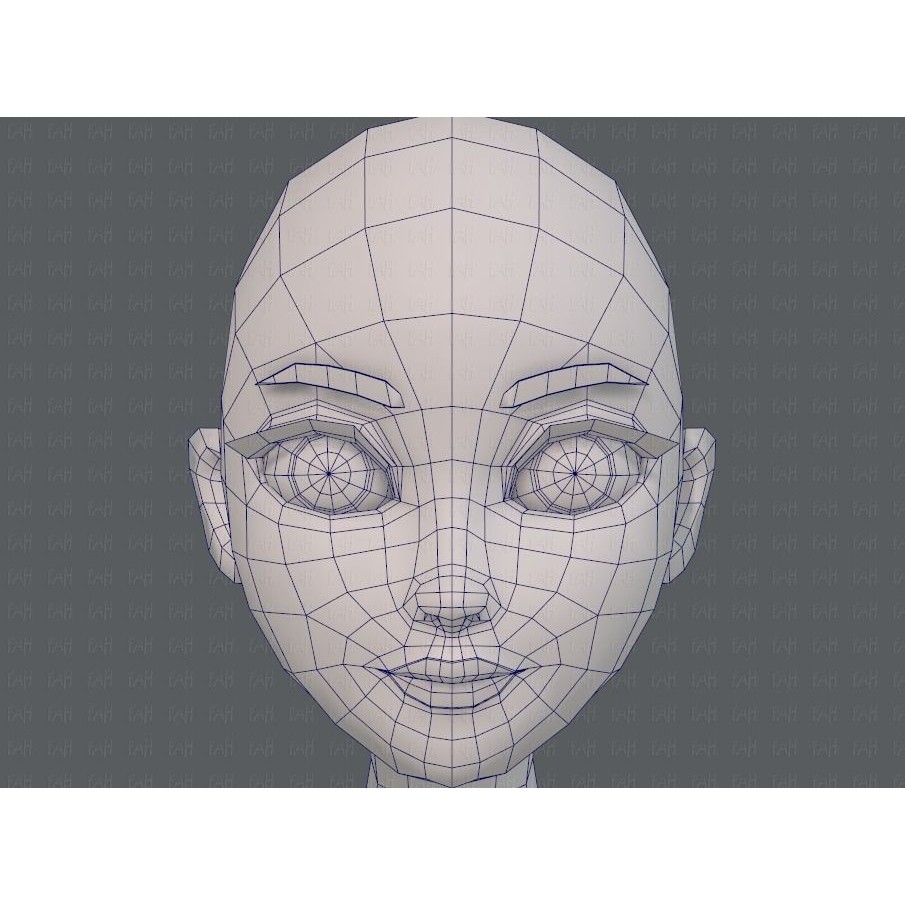 Base Mesh Woman 3D Model – Low Poly Cartoon Character for Animation - View 38