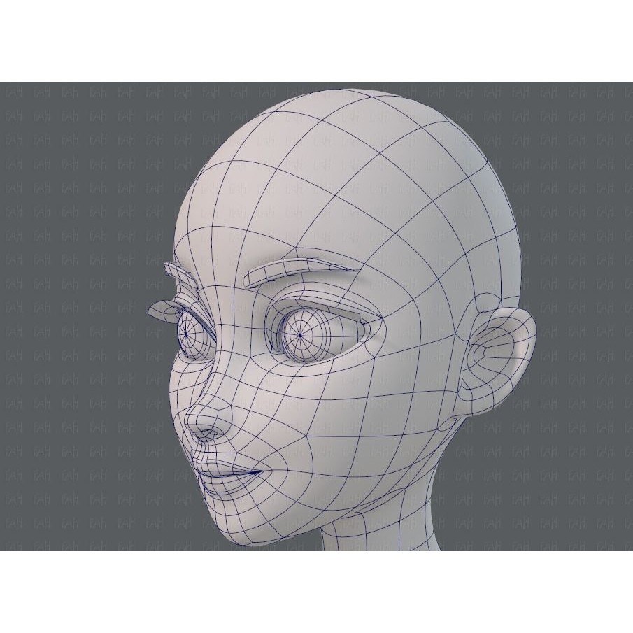 Base Mesh Woman 3D Model – Low Poly Cartoon Character for Animation - View 40