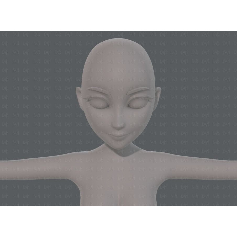 Base Mesh Woman 3D Model – Low Poly Cartoon Character for Animation - View 43
