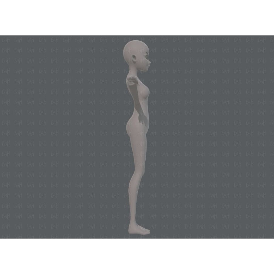 Base Mesh Woman 3D Model – Low Poly Cartoon Character for Animation - View 5