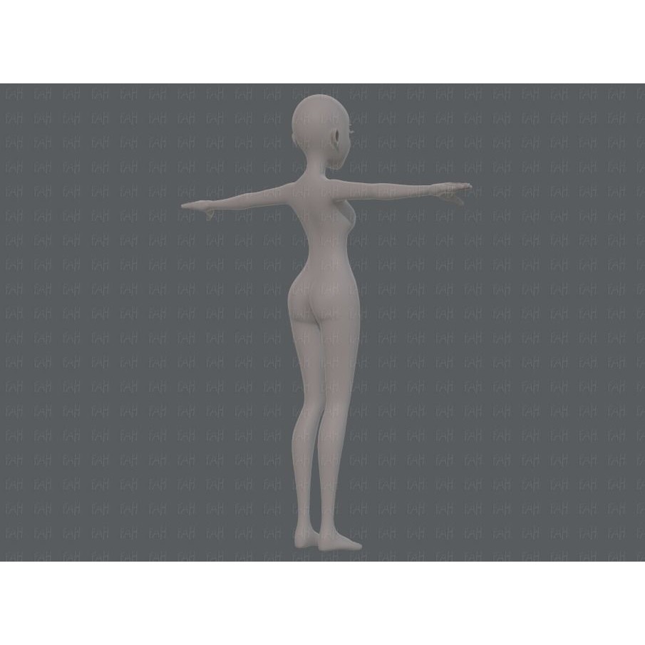 Base Mesh Woman 3D Model – Low Poly Cartoon Character for Animation - View 6