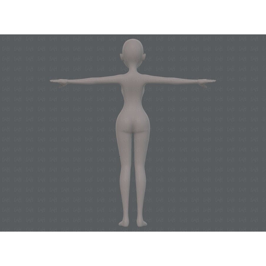 Base Mesh Woman 3D Model – Low Poly Cartoon Character for Animation - View 7