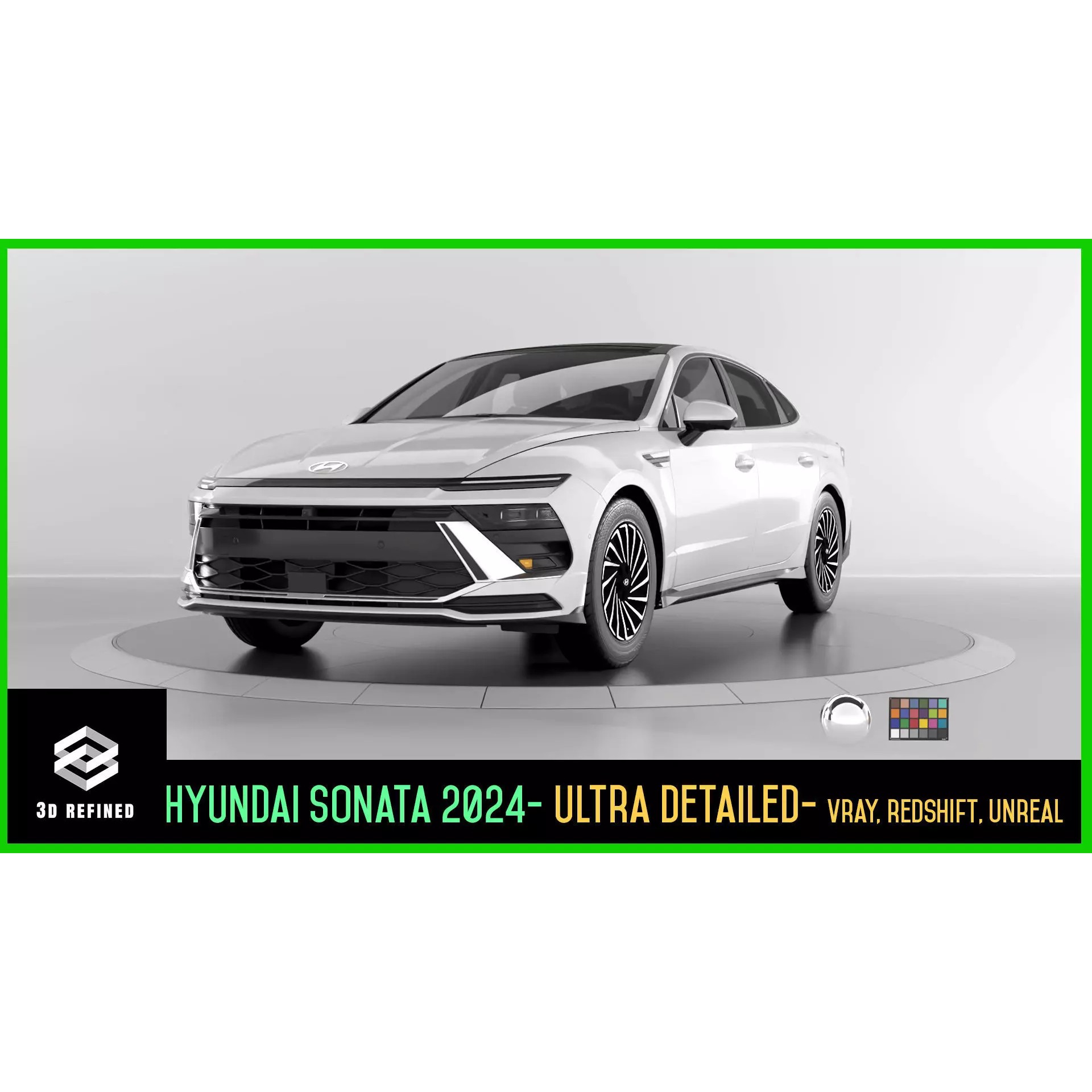 Hyundai Sonata 2024 - Game-Ready 3D Model - View 2