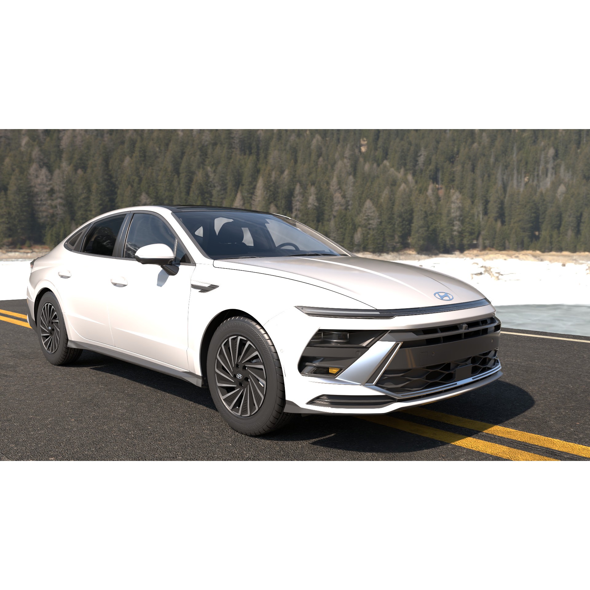 Hyundai Sonata 2024 - Game-Ready 3D Model - View 6