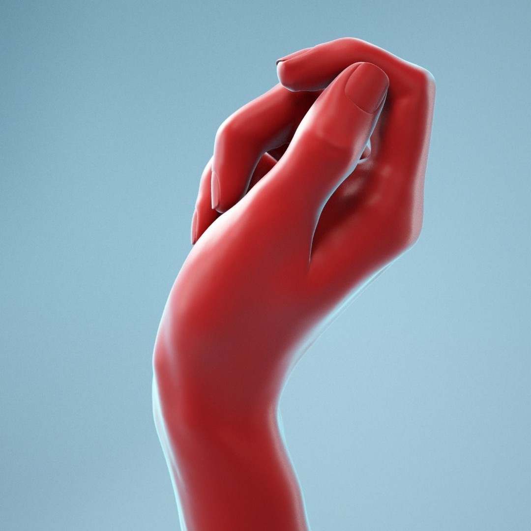 Relaxed Fist 3D Model – High Poly Realistic Hand, FBX, OBJ