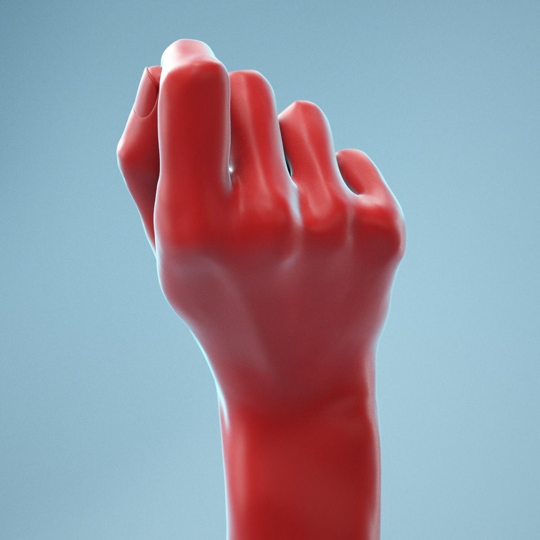 Relaxed Fist 3D Model – High Poly Realistic Hand, FBX, OBJ - View 10