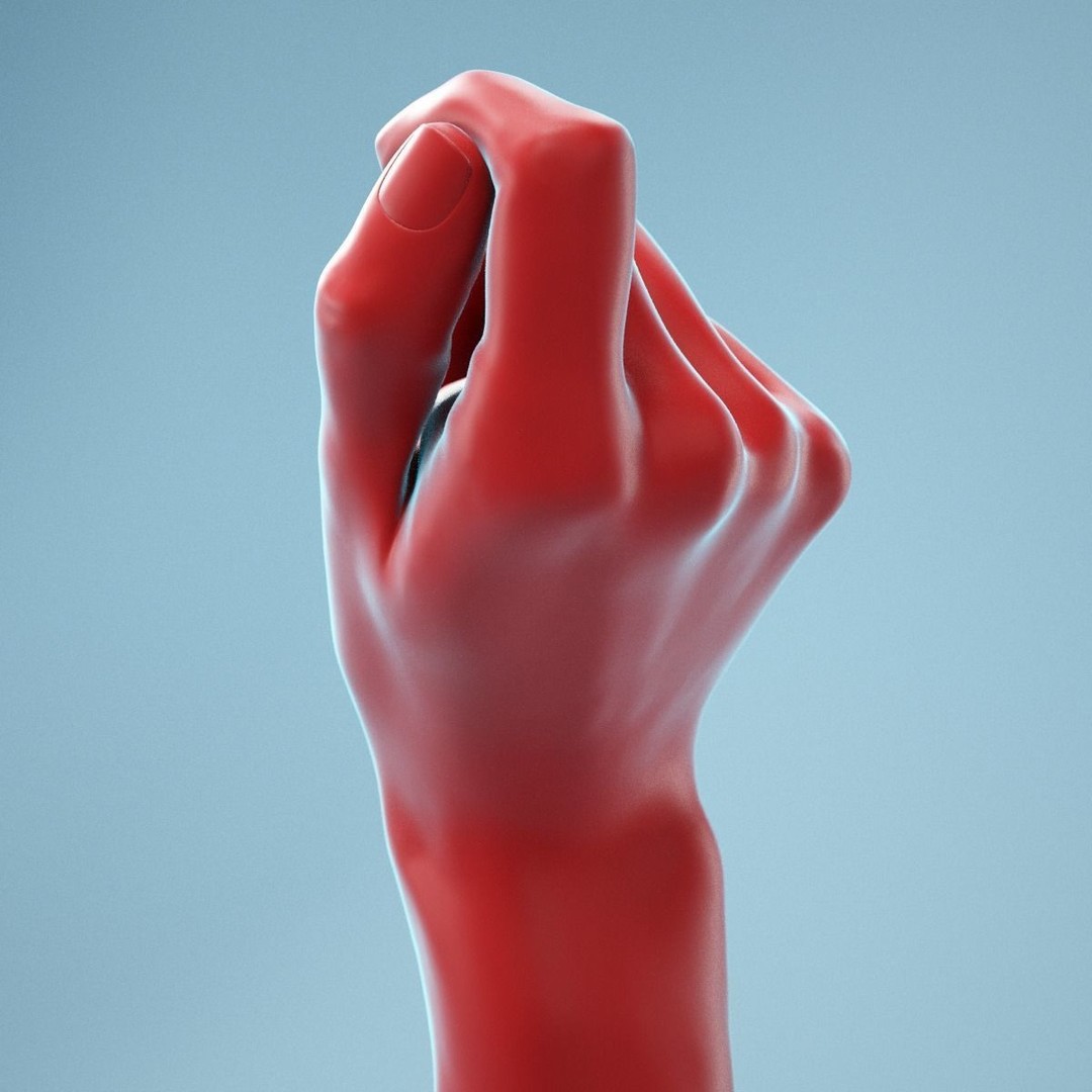 Relaxed Fist 3D Model – High Poly Realistic Hand, FBX, OBJ - View 11
