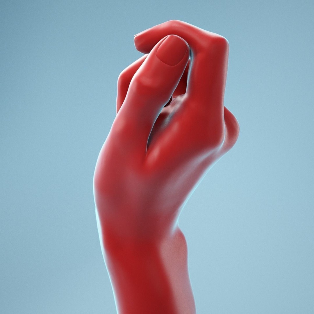 Relaxed Fist 3D Model – High Poly Realistic Hand, FBX, OBJ - View 12
