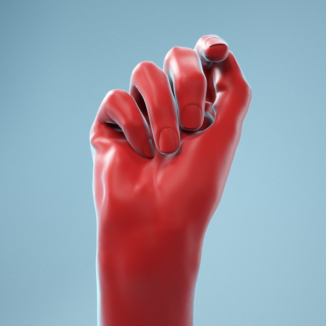 Relaxed Fist 3D Model – High Poly Realistic Hand, FBX, OBJ - View 4