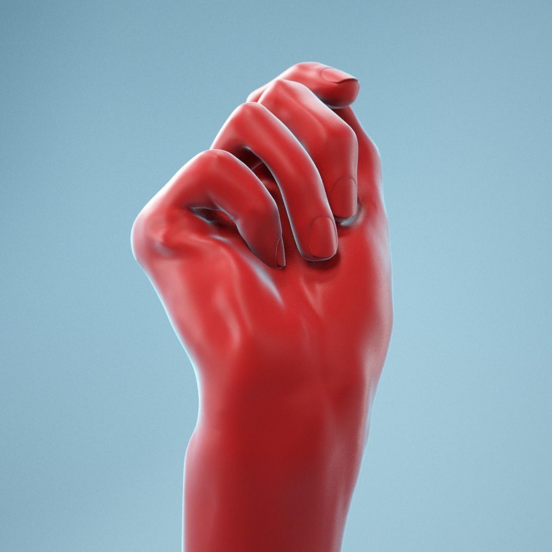 Relaxed Fist 3D Model – High Poly Realistic Hand, FBX, OBJ - View 5