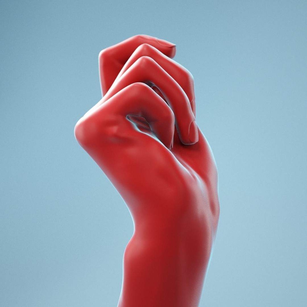 Relaxed Fist 3D Model – High Poly Realistic Hand, FBX, OBJ - View 6