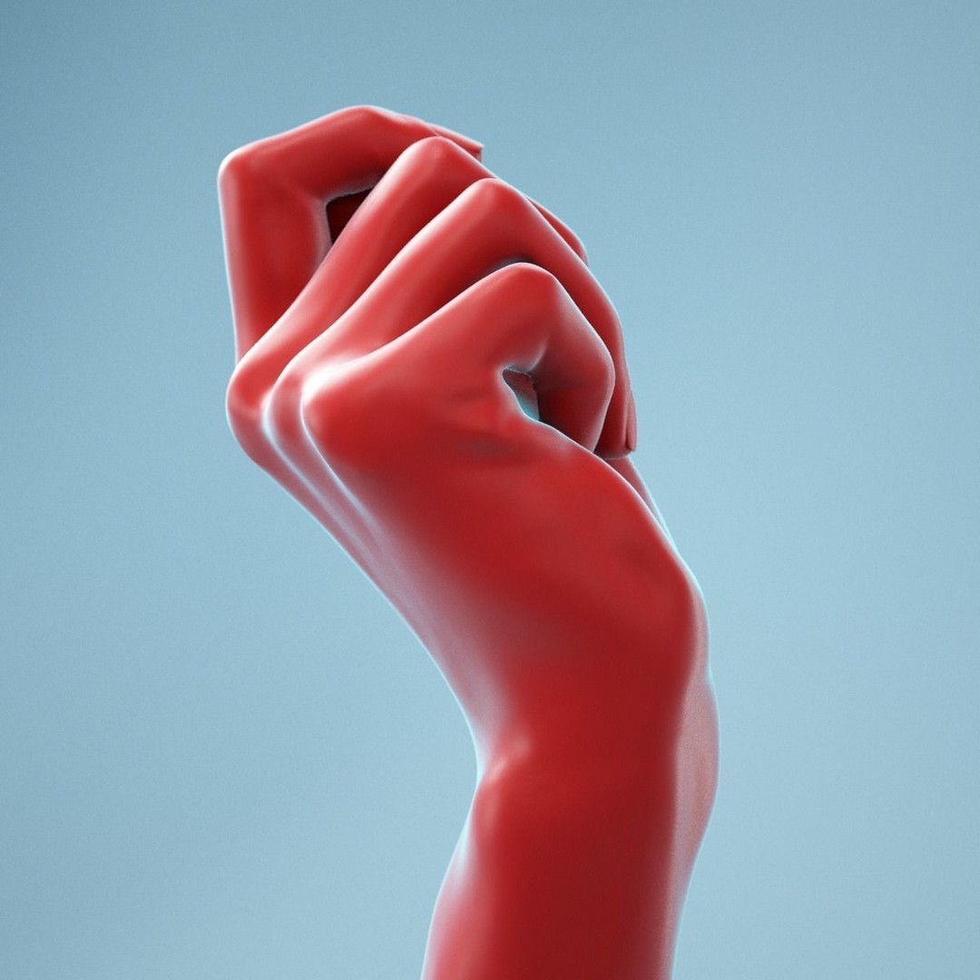 Relaxed Fist 3D Model – High Poly Realistic Hand, FBX, OBJ - View 7