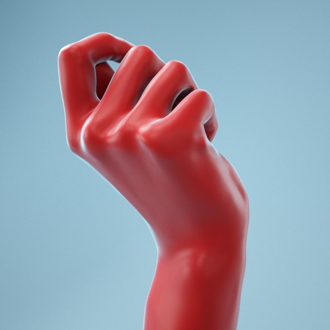Relaxed Fist 3D Model – High Poly Realistic Hand, FBX, OBJ - View 8