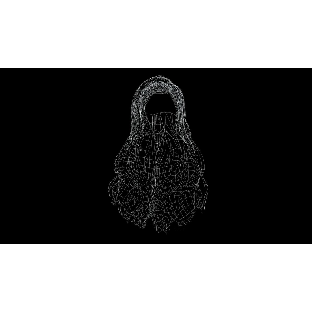 Wavy Long Hair 3D Model – Low Poly Hair Asset, PBR Textures - View 11