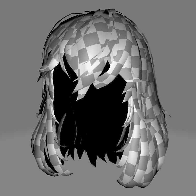 Female Short Hair 3D Model – Low Poly Customizable Game Asset, FBX