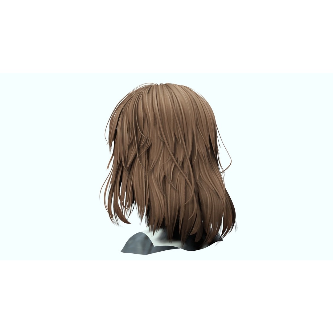 Female Short Hair 3D Model – Low Poly Customizable Game Asset, FBX - View 12