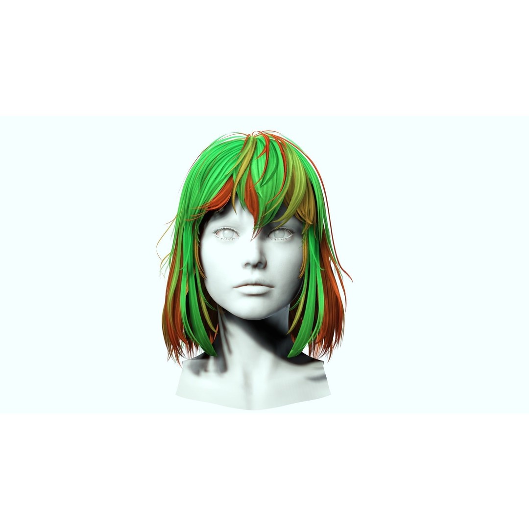 Female Short Hair 3D Model – Low Poly Customizable Game Asset, FBX - View 6
