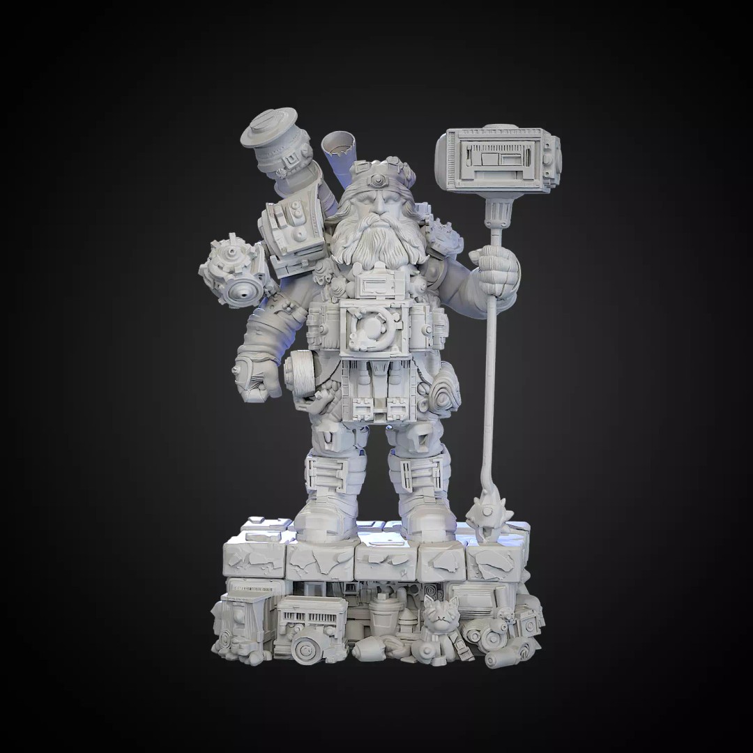 Dwarf 3D Model – High Poly & Low Poly Game Ready Character, FBX - View 2