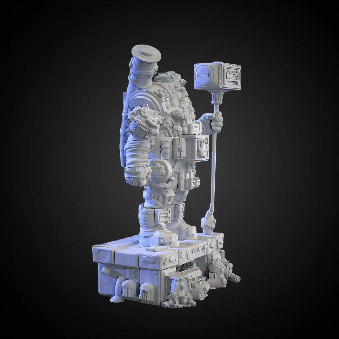 Dwarf 3D Model – High Poly & Low Poly Game Ready Character, FBX - View 3