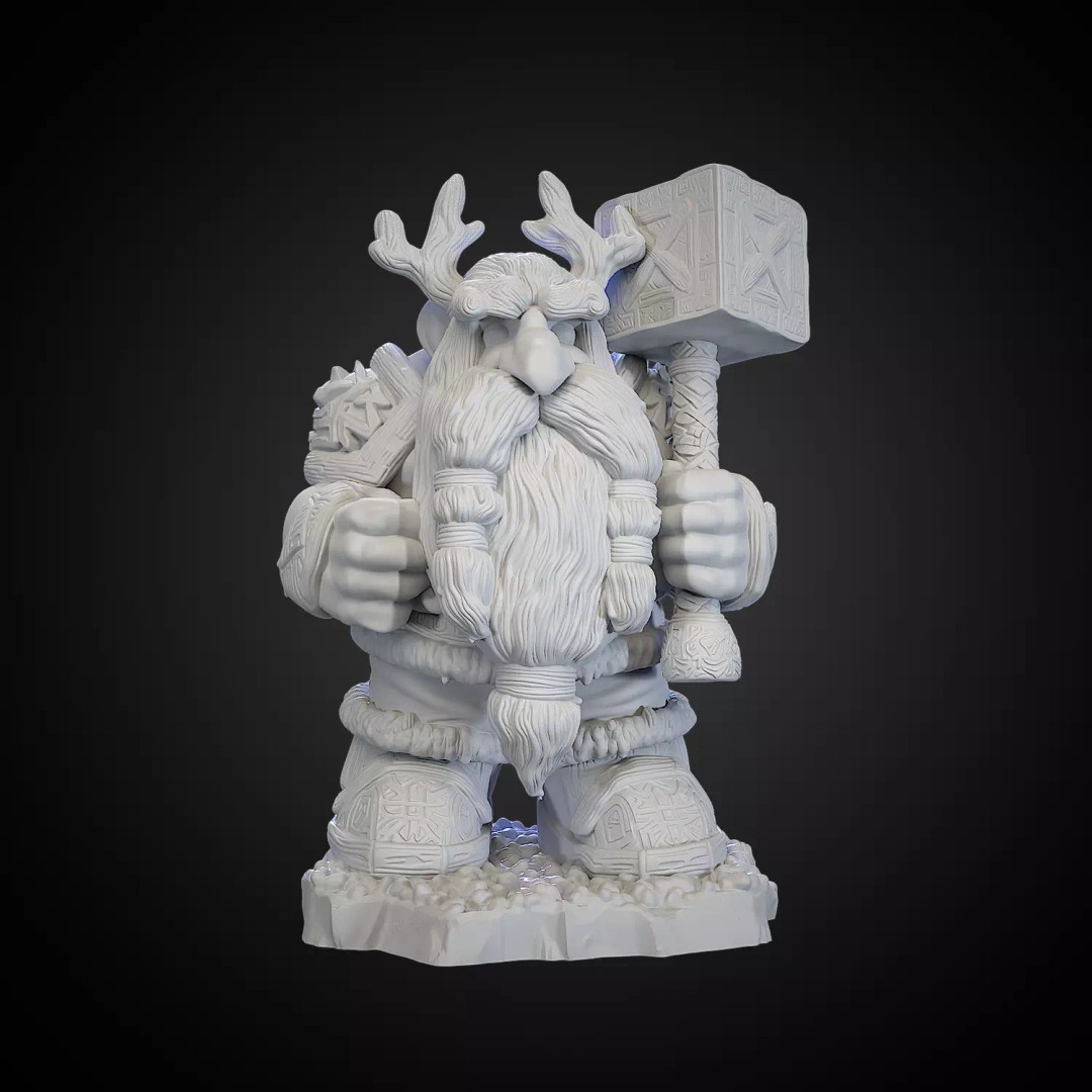 Dwarf 3D Model – Detailed Character for Game and 3D Printing, FBX - View 2