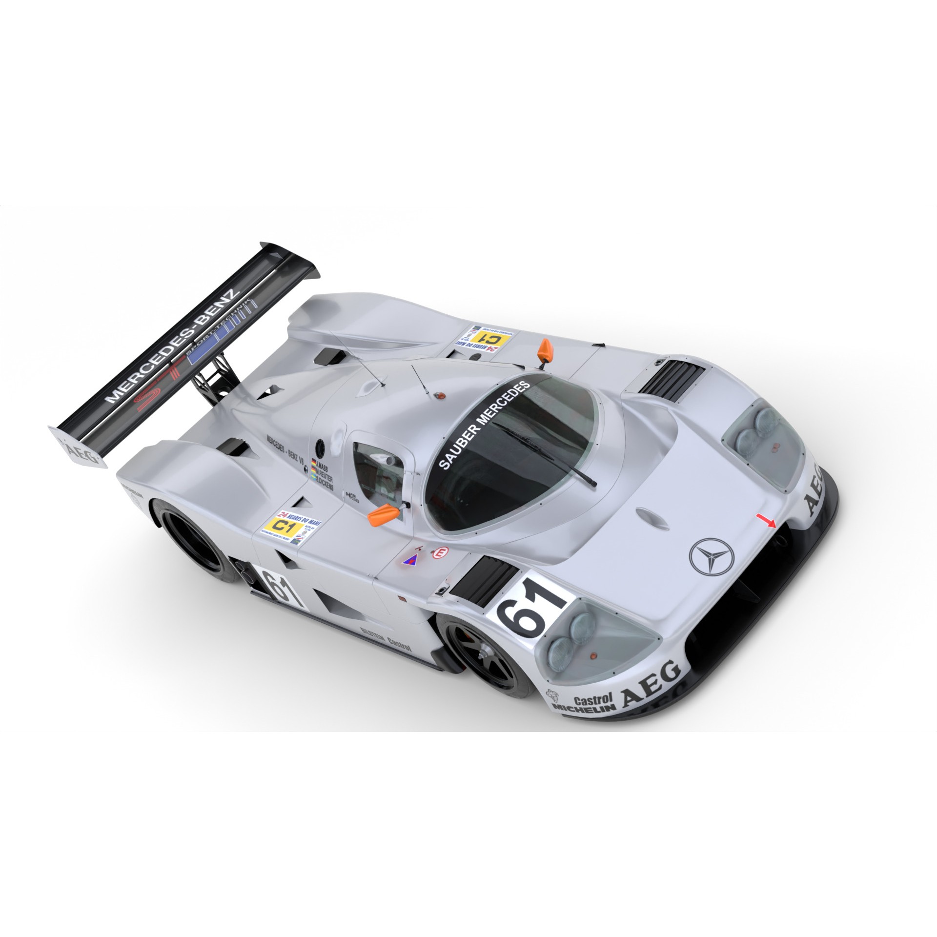 Mercedes C9 1989 Le Mans Winner - Game-Ready 3D Model - View 13