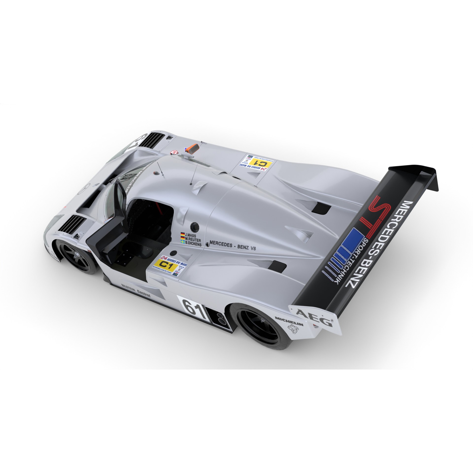 Mercedes C9 1989 Le Mans Winner - Game-Ready 3D Model - View 17