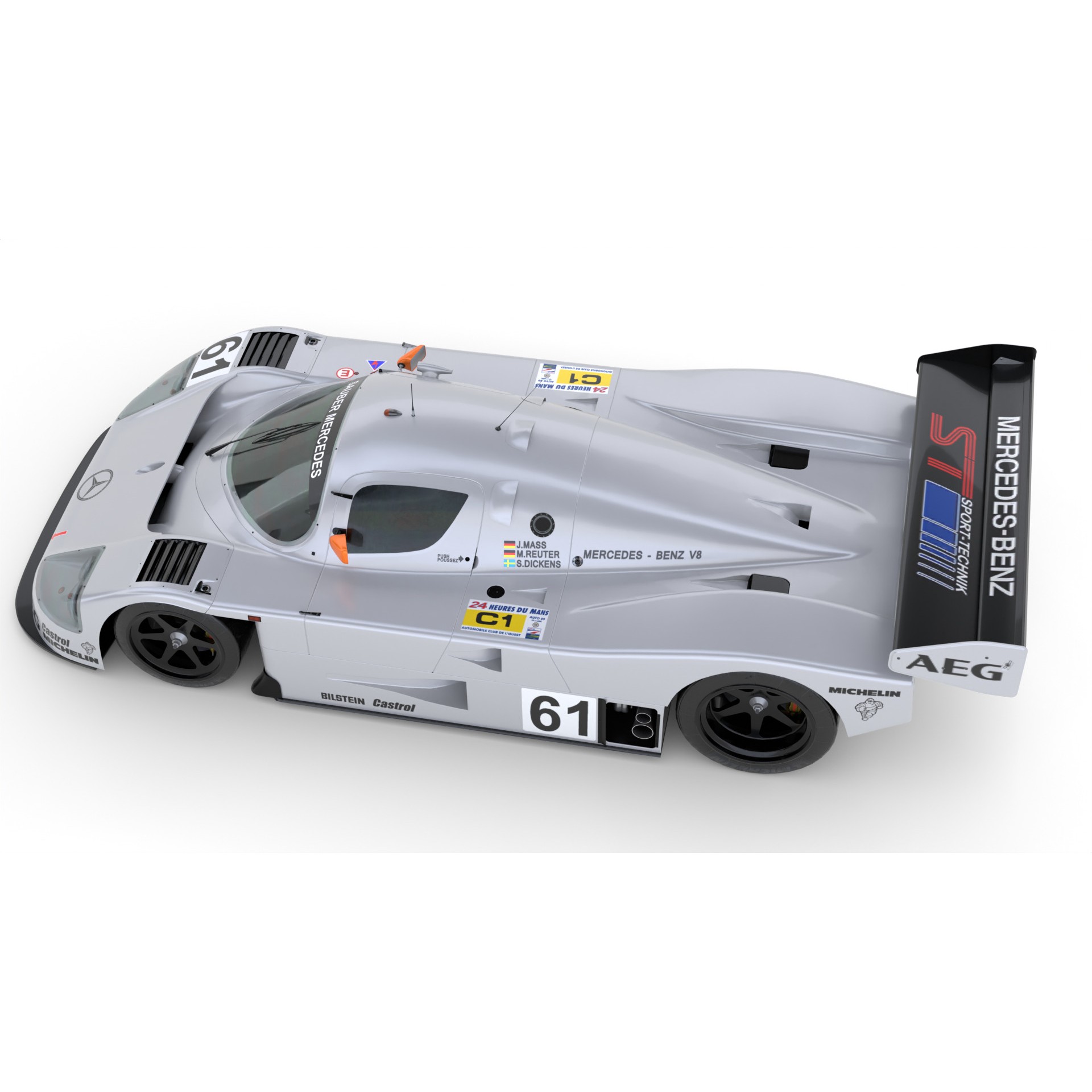 Mercedes C9 1989 Le Mans Winner - Game-Ready 3D Model - View 18