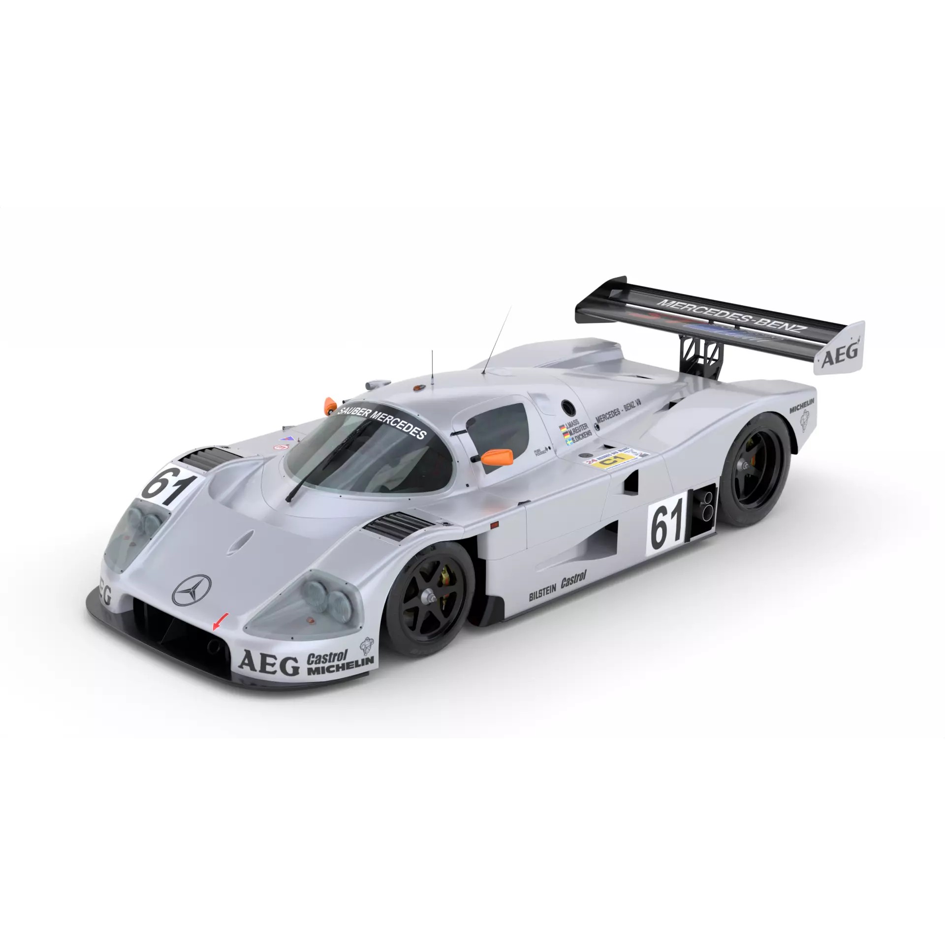 Mercedes C9 1989 Le Mans Winner - Game-Ready 3D Model - View 2