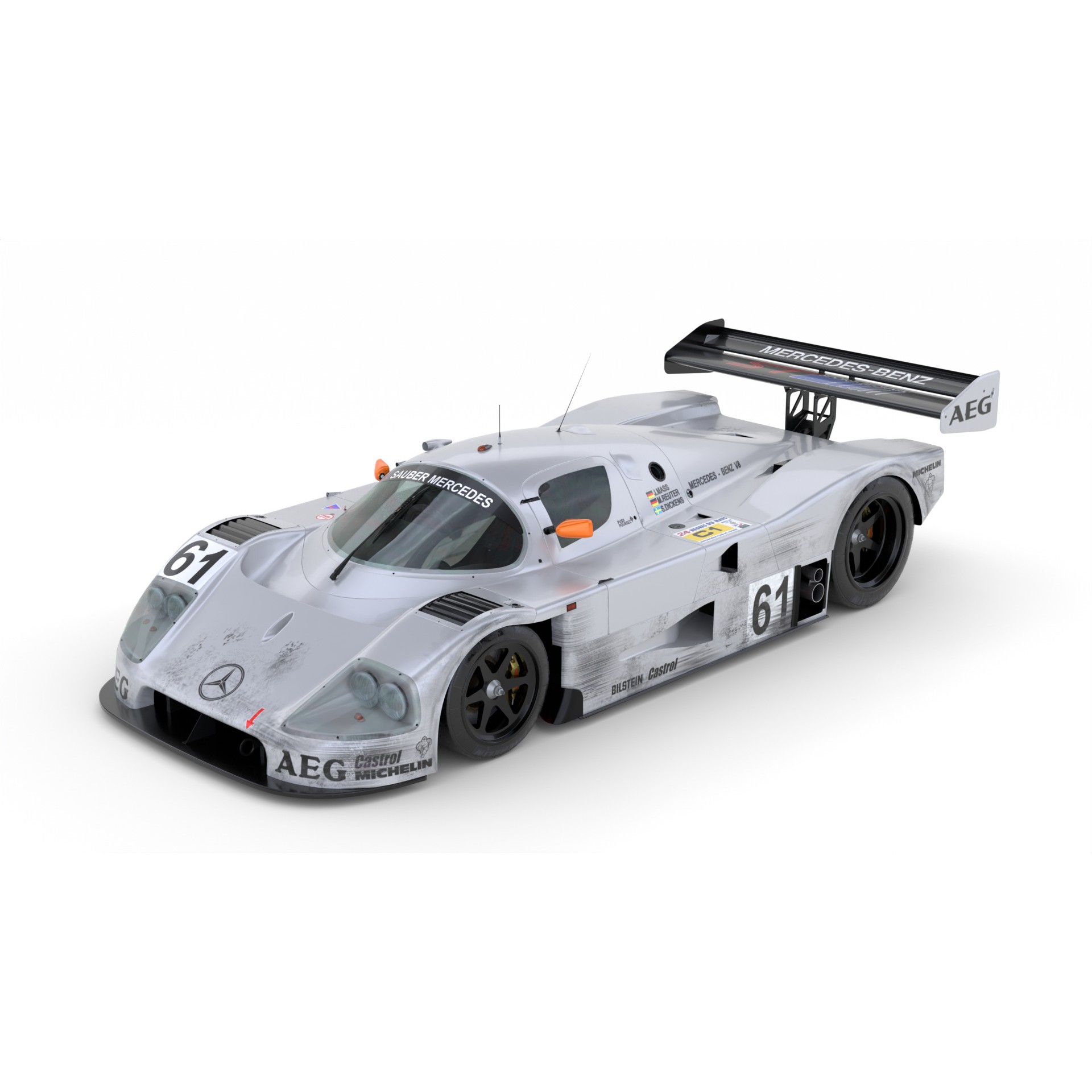 Mercedes C9 1989 Le Mans Winner - Game-Ready 3D Model - View 3