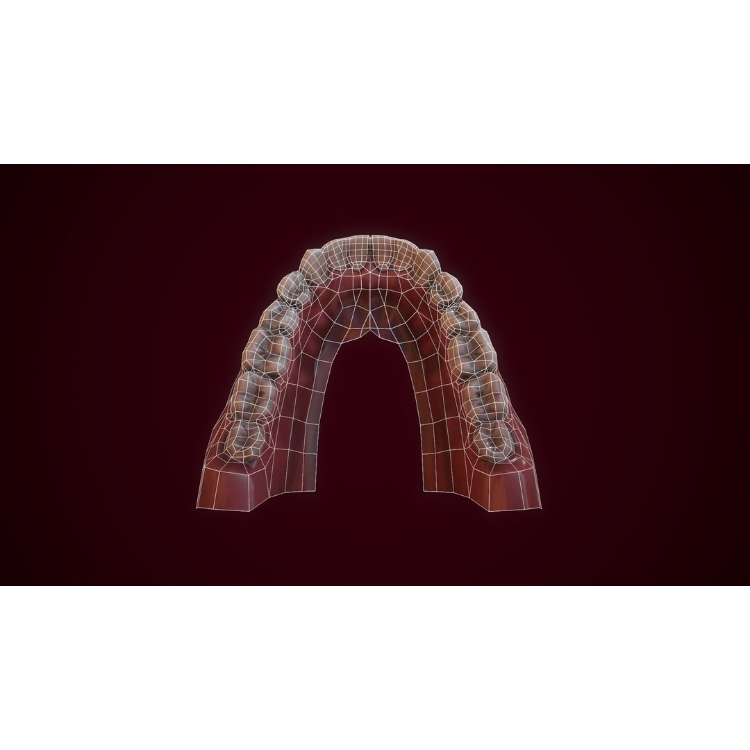 Mouth Teeth 3D Model – Low Poly Game Asset with PBR Textures - View 14
