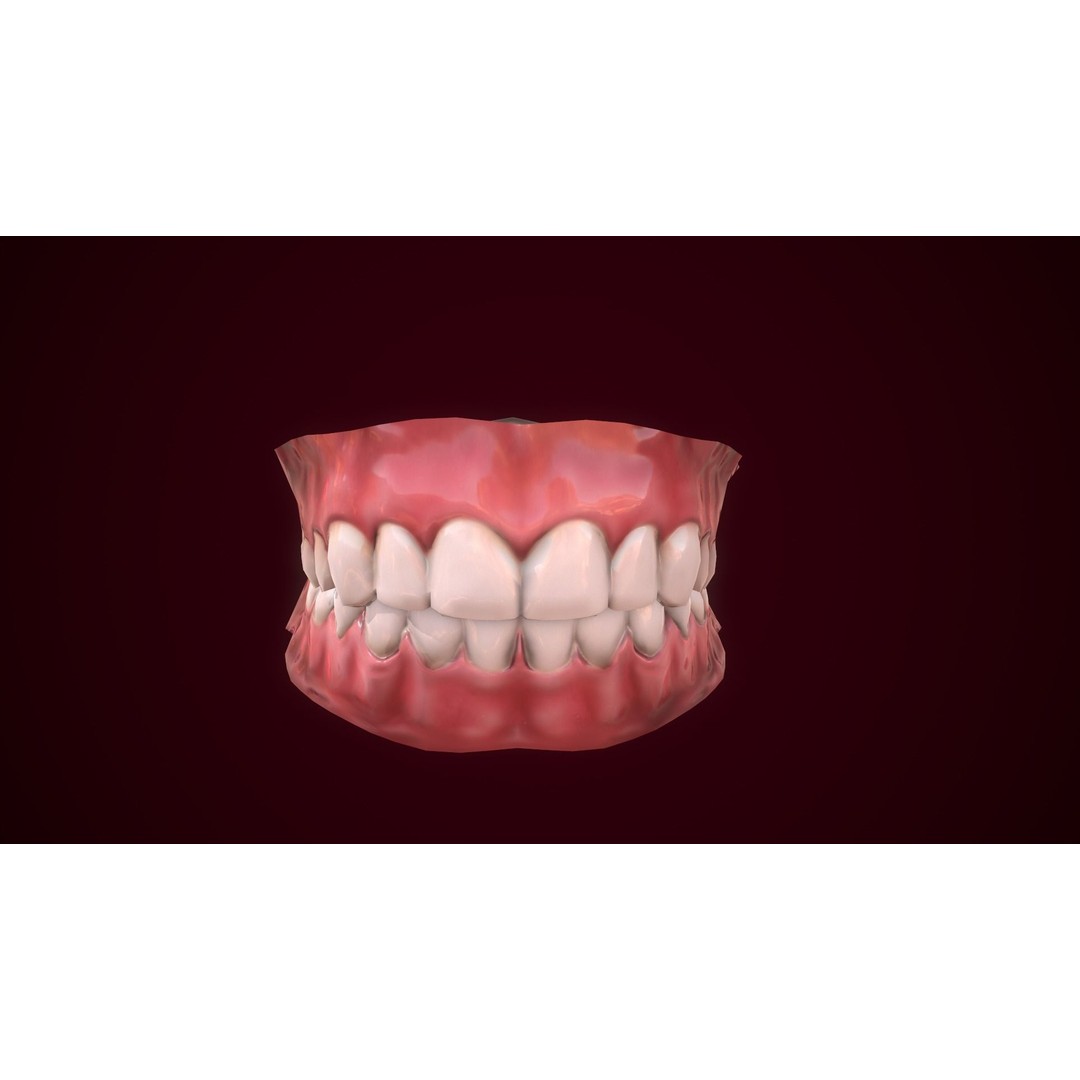 Mouth Teeth 3D Model – Low Poly Game Asset with PBR Textures - View 8