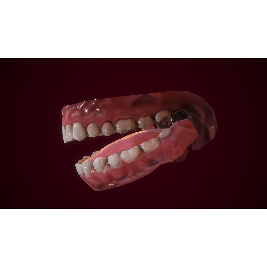 Mouth Teeth 3D Model – Low Poly Game Asset with PBR Textures - View 9