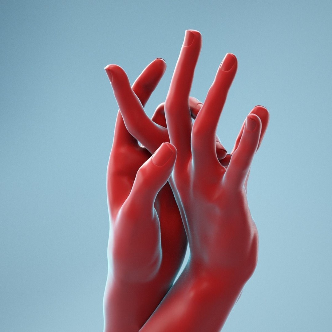 Washing Realistic Hands 3D Model – High Poly, PBR Textures, FBX - View 3