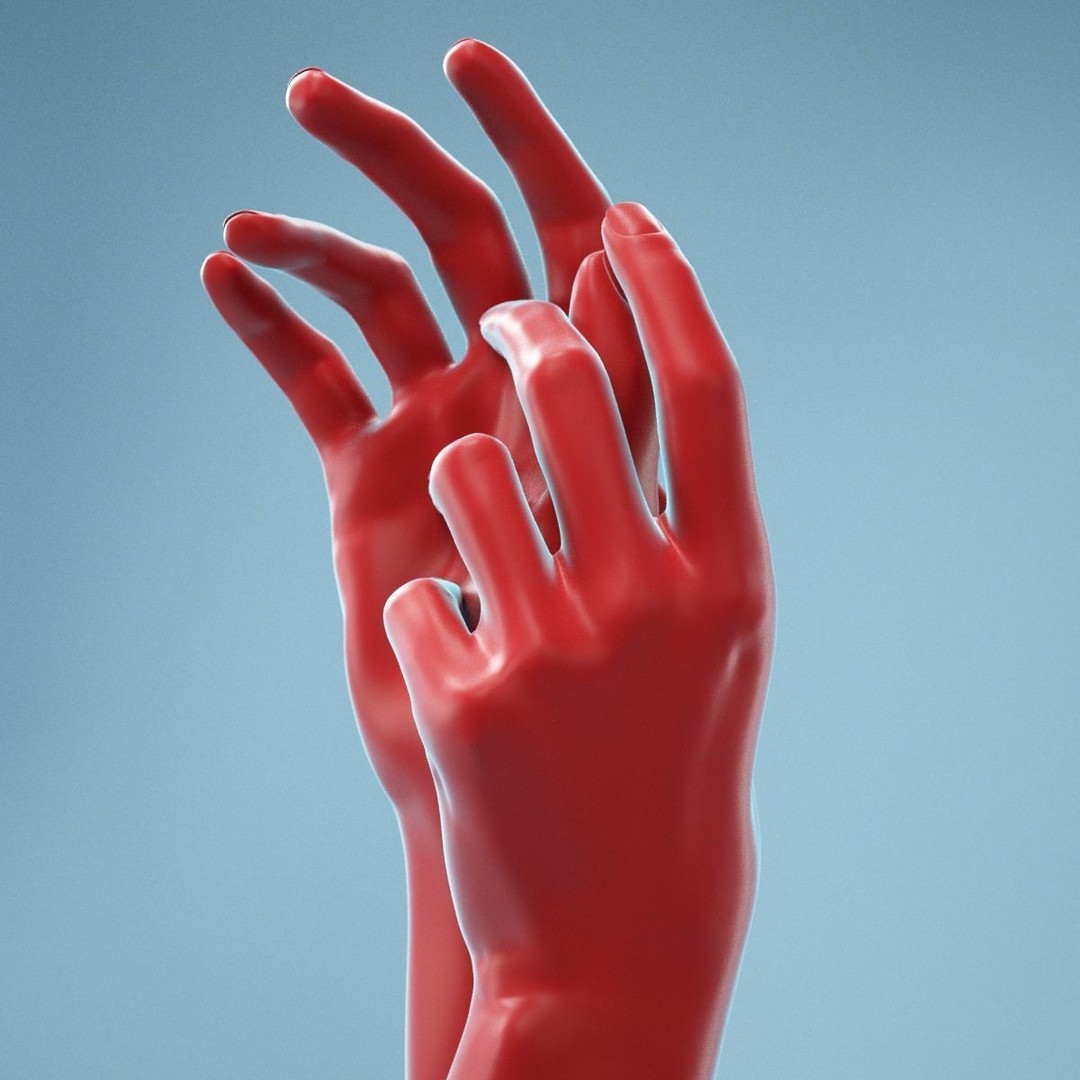Gently Touching Realistic Hands 3D Model – High Poly Photogrammetry Asset, FBX