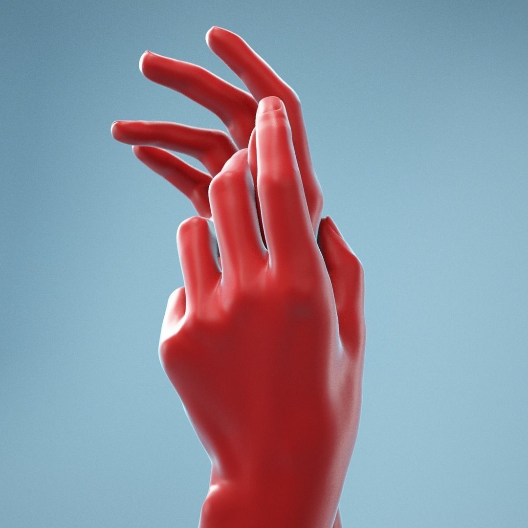 Gently Touching Realistic Hands 3D Model – High Poly Photogrammetry Asset, FBX - View 12