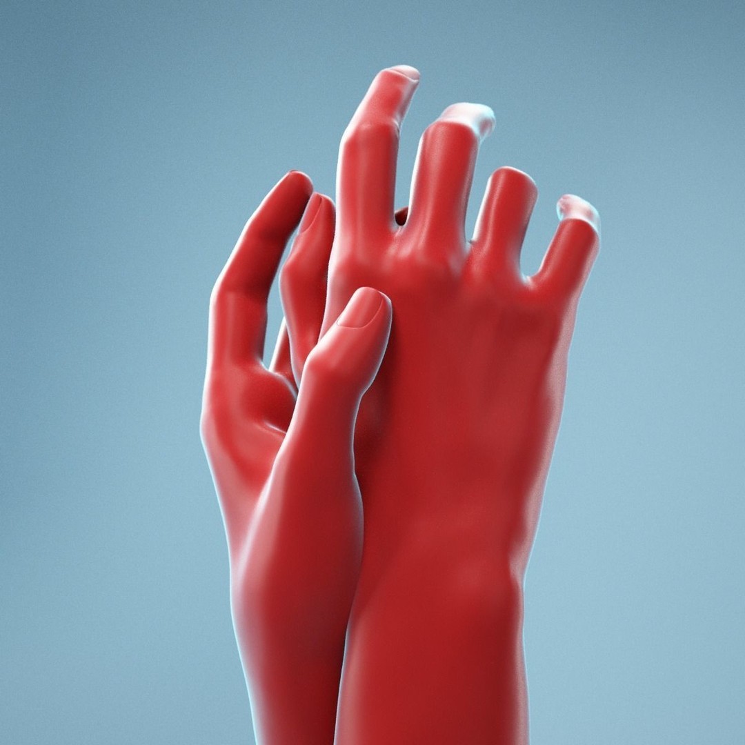 Gently Touching Realistic Hands 3D Model – High Poly Photogrammetry Asset, FBX - View 8