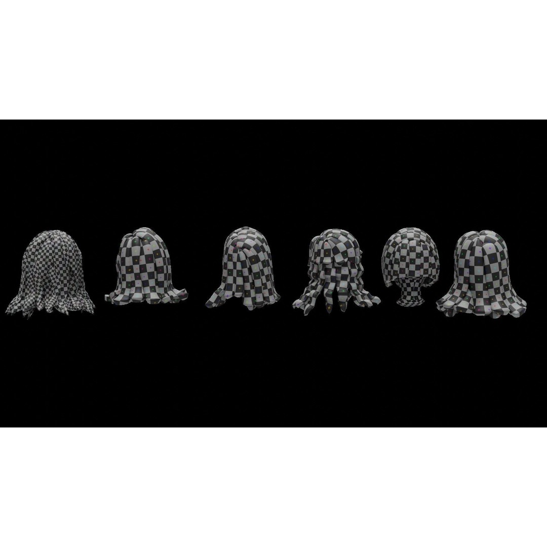 Stylized Haircuts 3D Model – Low Poly Collection for Blender and 3D Printing