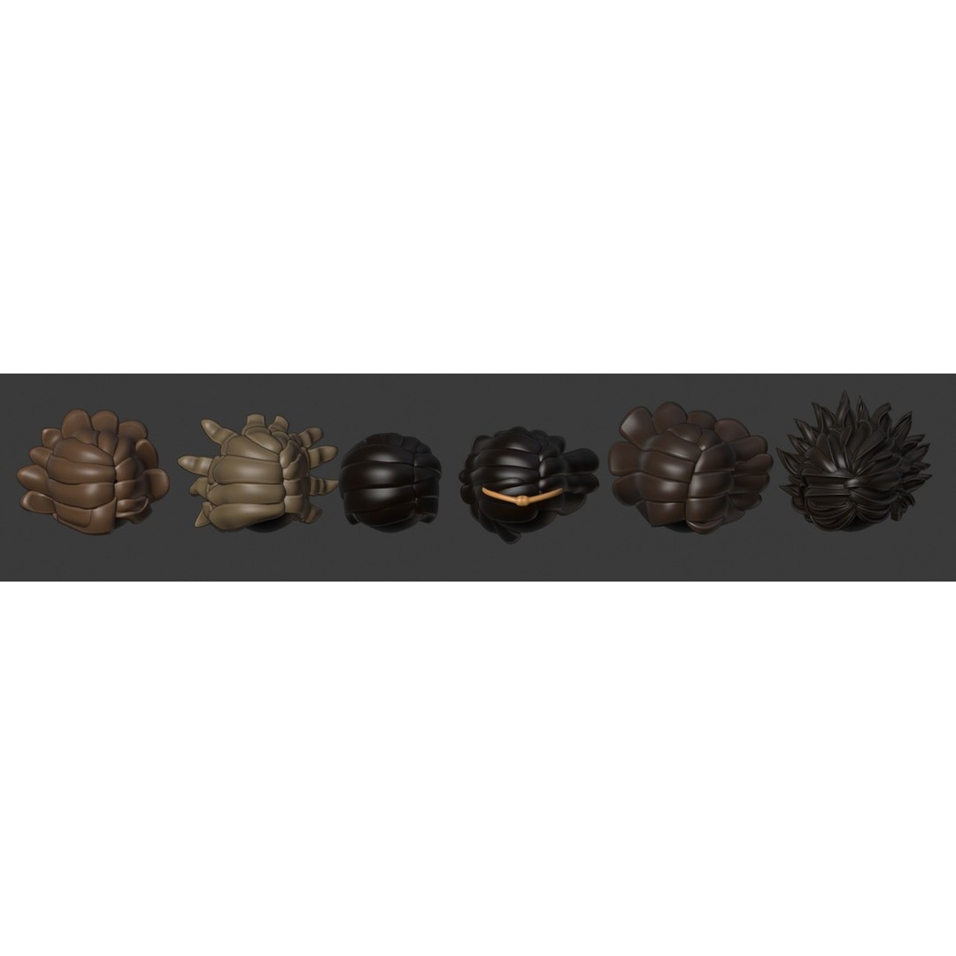 Stylized Haircuts 3D Model – Low Poly Collection for Blender and 3D Printing - View 16