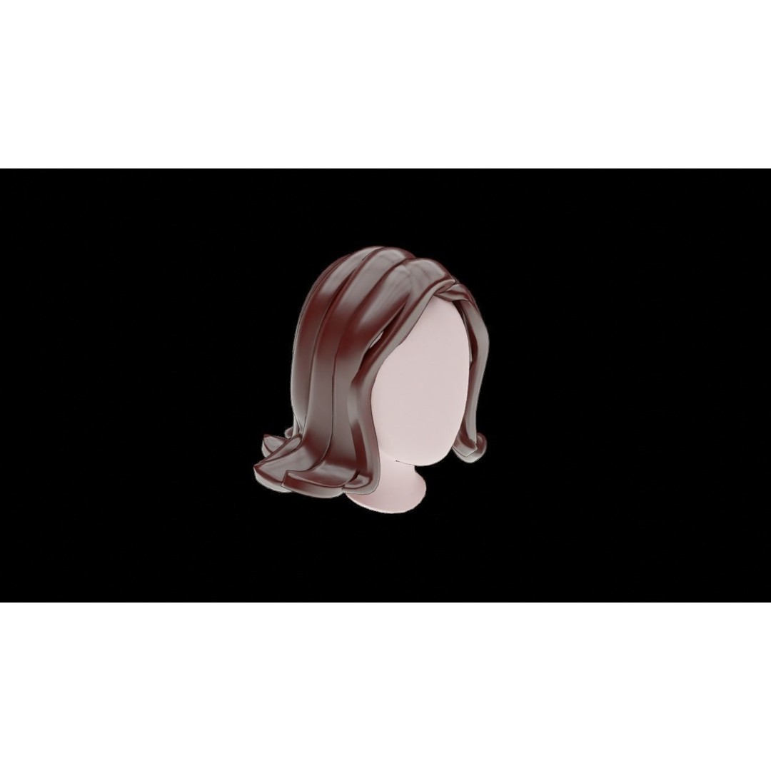 Stylized Haircuts 3D Model – Low Poly Collection for Blender and 3D Printing - View 4