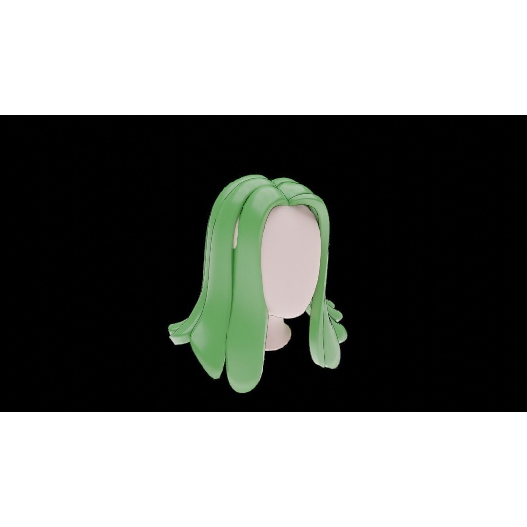 Stylized Haircuts 3D Model – Low Poly Collection for Blender and 3D Printing - View 9