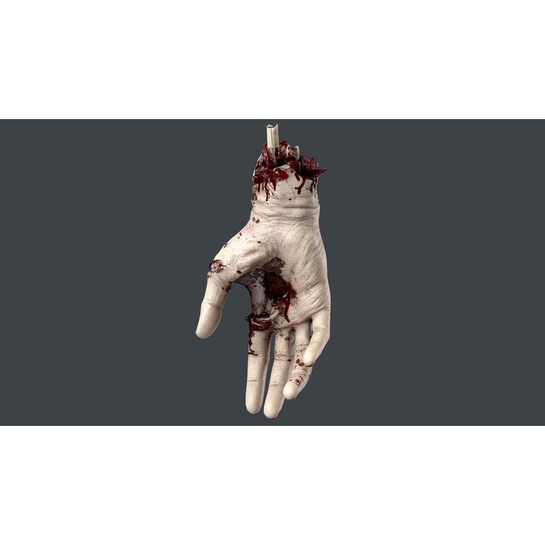 Severed Hands 3D Model – Low Poly Zombie Anatomy Asset, FBX - View 10