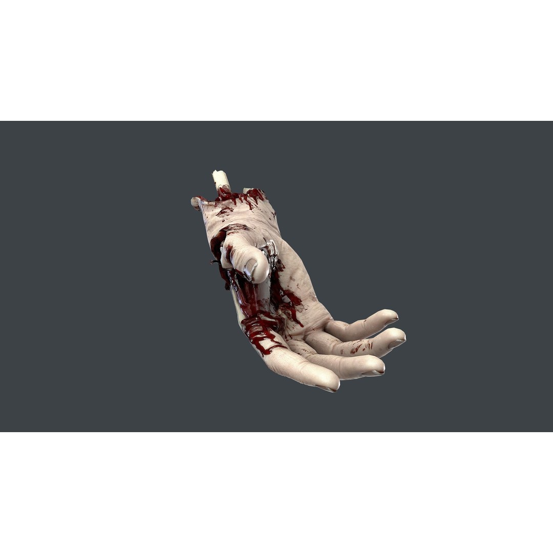 Severed Hands 3D Model – Low Poly Zombie Anatomy Asset, FBX - View 12