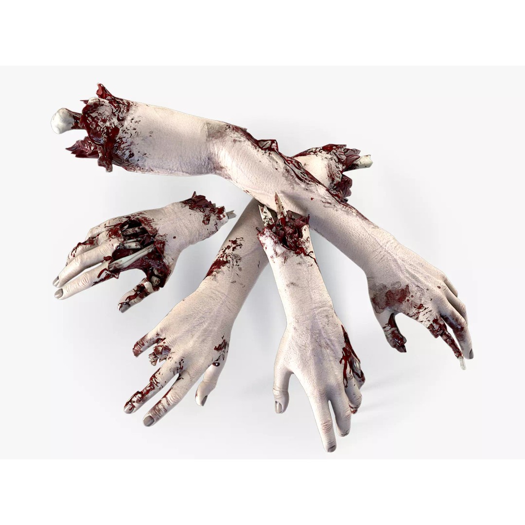 Severed Hands 3D Model – Low Poly Zombie Anatomy Asset, FBX - View 2