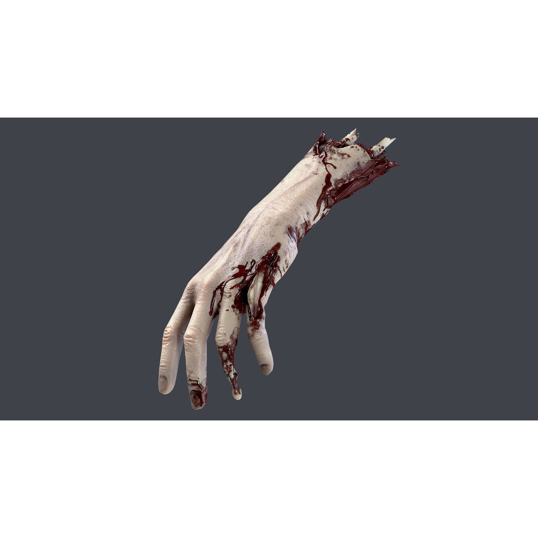 Severed Hands 3D Model – Low Poly Zombie Anatomy Asset, FBX - View 4