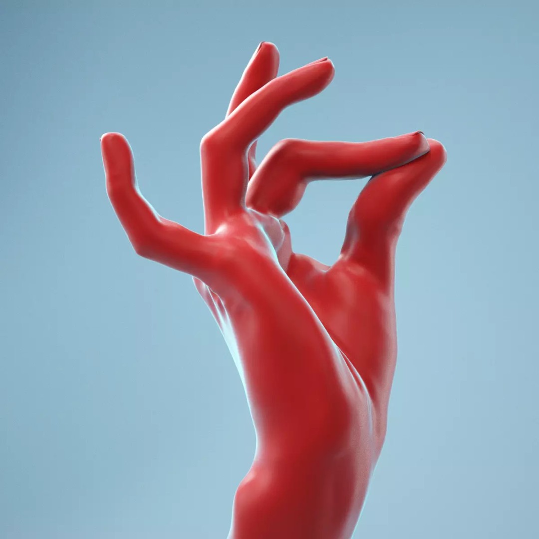 Pinch Gesture Realistic Hand 3D Model – High Poly PBR Asset, FBX - View 2