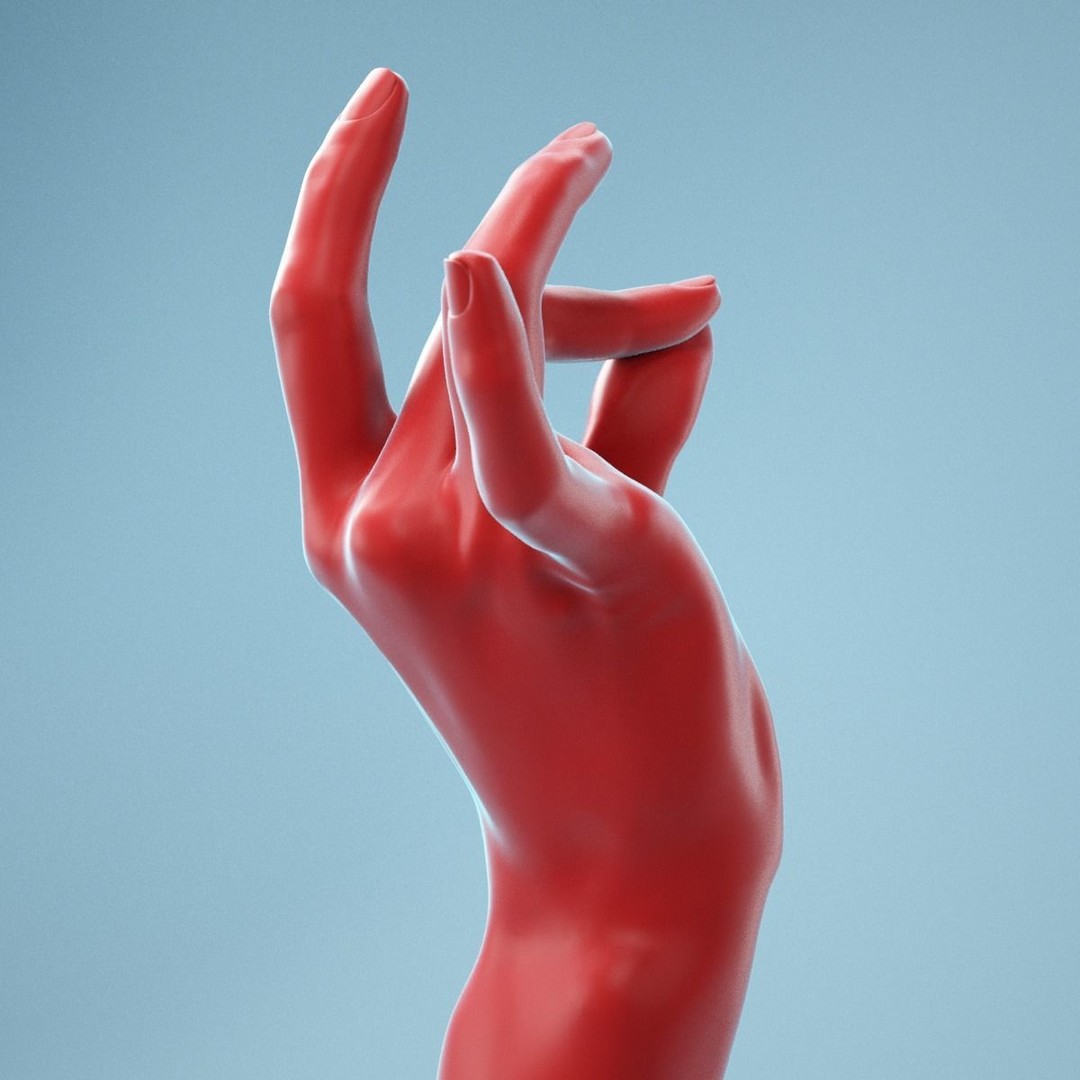 Pinch Gesture Realistic Hand 3D Model – High Poly PBR Asset, FBX - View 4
