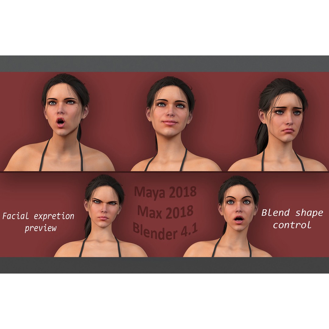 Male Female Base 3D Model – Low Poly Rigged Character, FBX, Blender - View 10