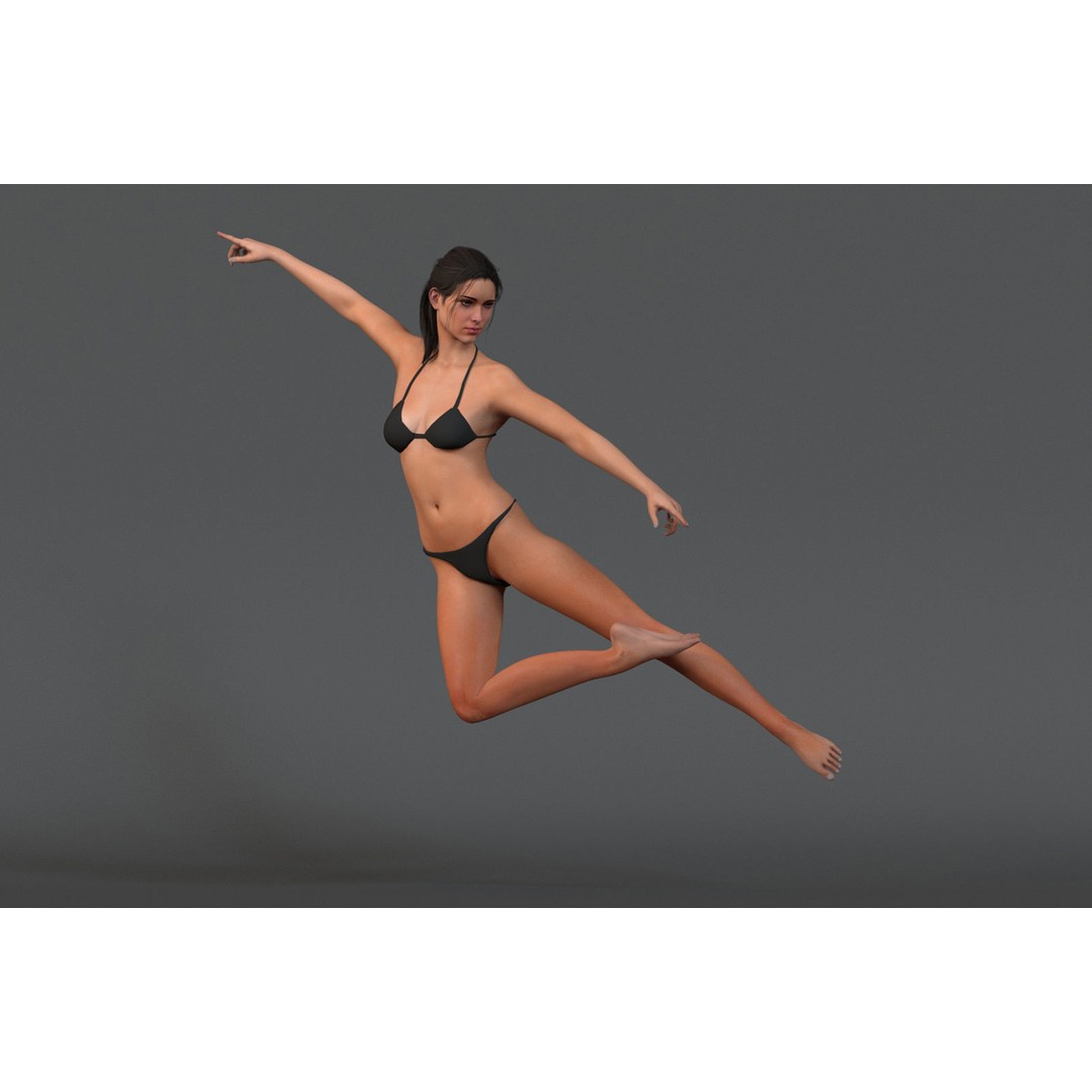 Male Female Base 3D Model – Low Poly Rigged Character, FBX, Blender - View 7
